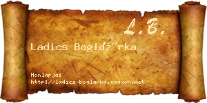 Ladics Boglárka névjegykártya