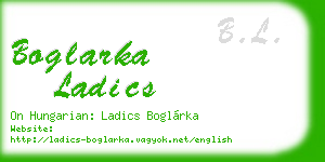 boglarka ladics business card